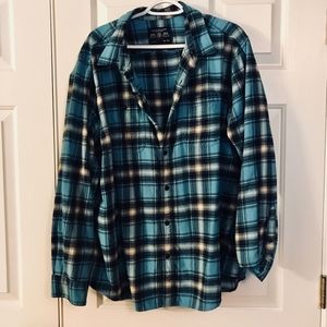 American Eagle Blue And White Flannel Size XXL